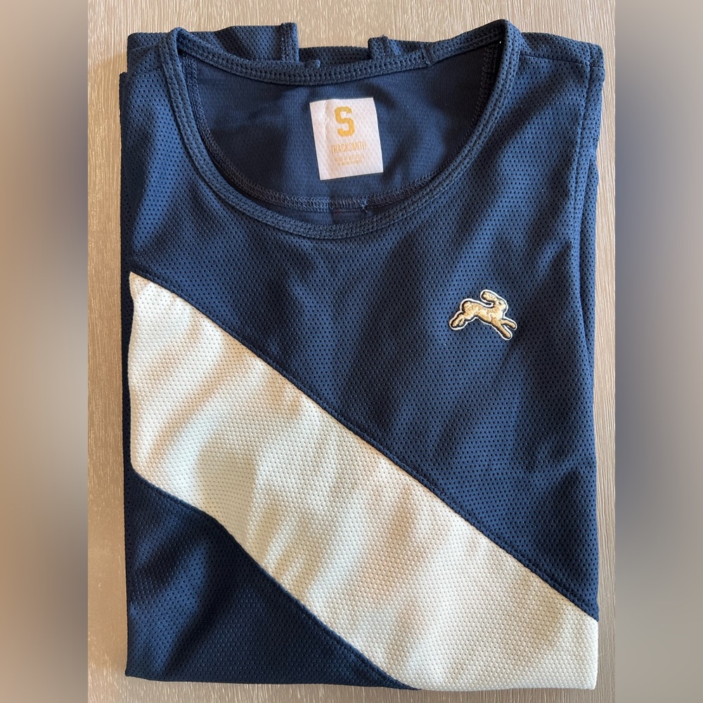 Tracksmith Van Cortlandt Singlet navy/ivory mesh racing top size Small - Picture 5 of 11